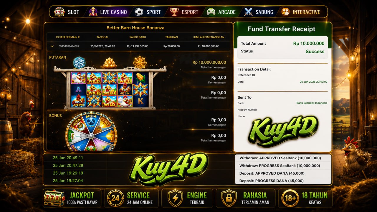 SELAMAT KEPADA MEMBER KUY4D
DEPOSIT : RP 45.000
WITHDRAW : RP 10.000.000
LINK DA