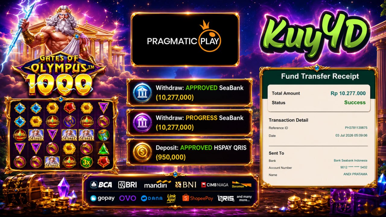 🔥SELAMAT KEPADA MEMBER KUY4D🔥
DEPOSIT : RP 950.000
WITHDRAW : RP 10.277.000
DAFT