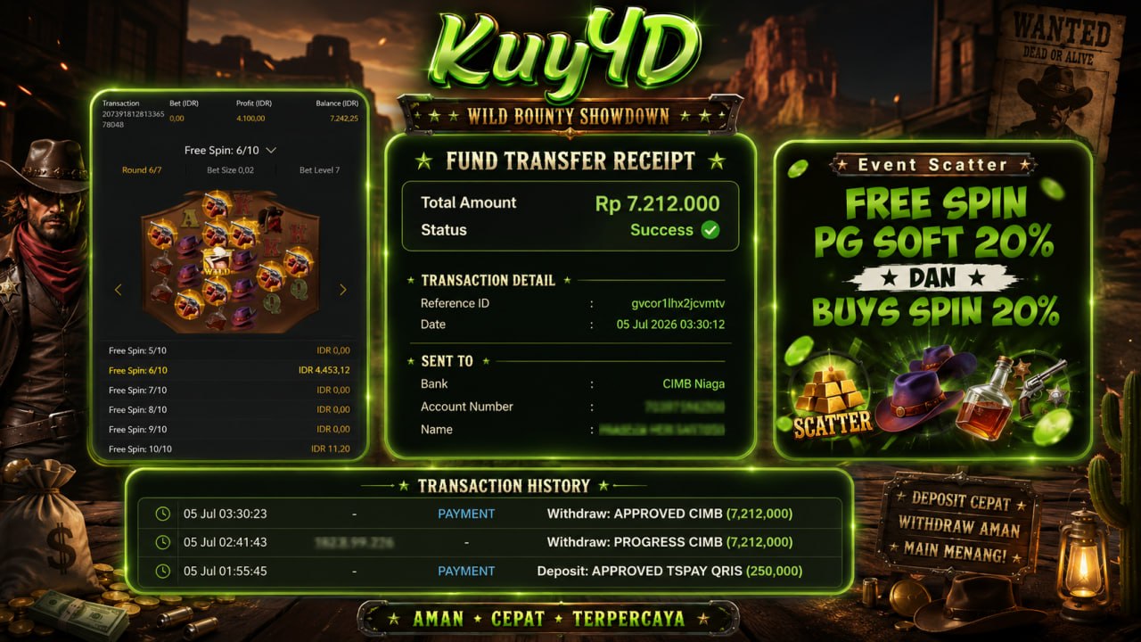 SELAMAT KEPADA MEMBER KUY4D
🎗AGEN SITUS TERPERCAYA
✅ C𝗼𝗯𝗮 𝗱𝘂𝗹𝘂 — 𝗺𝗲𝗻𝗮𝗻𝗴 𝗯𝗮𝗿𝘂 𝗹𝗮𝗻
