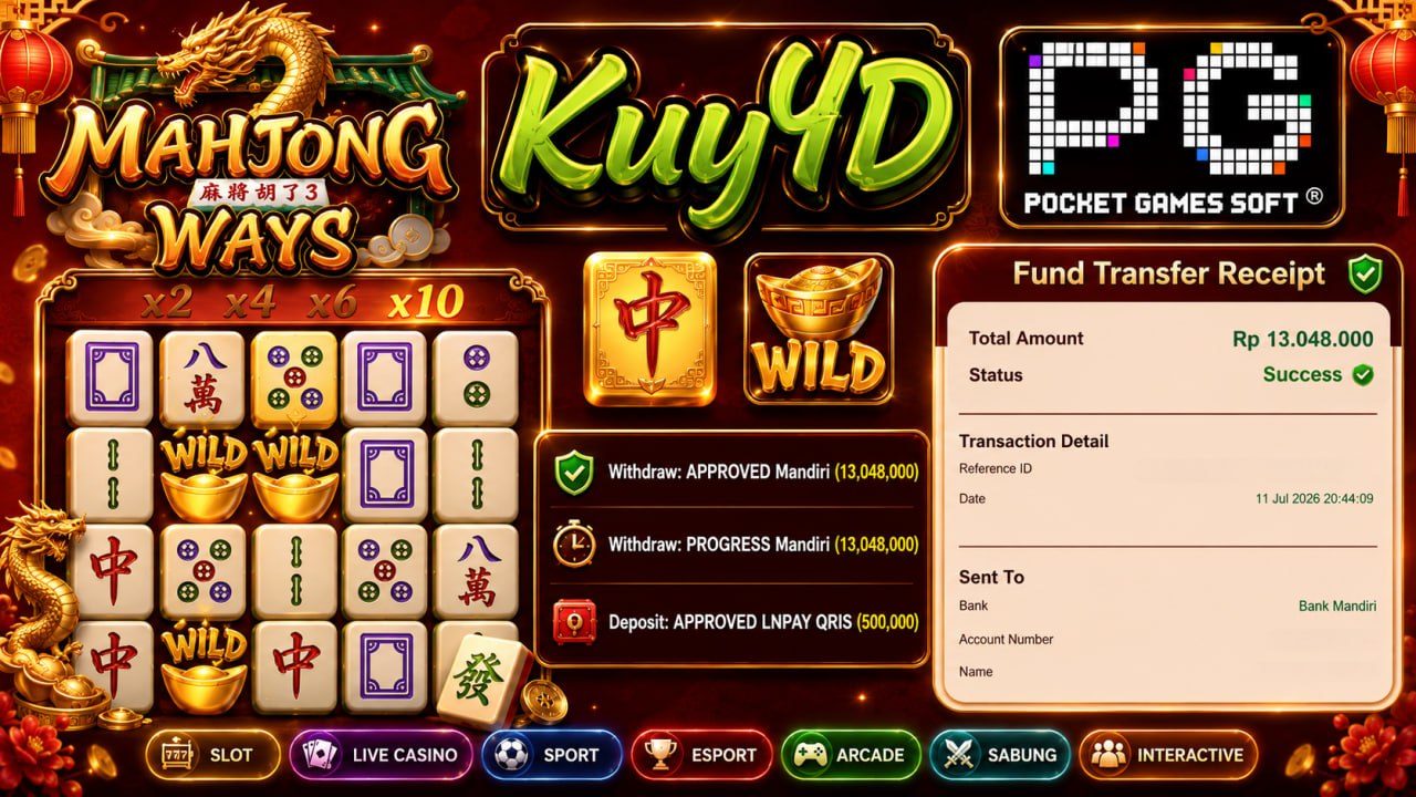 🔥SELAMAT KEPADA MEMBER KUY4D🔥
DEPOSIT : RP 500.000
WITHDRAW : RP 13.048.000
DAFT