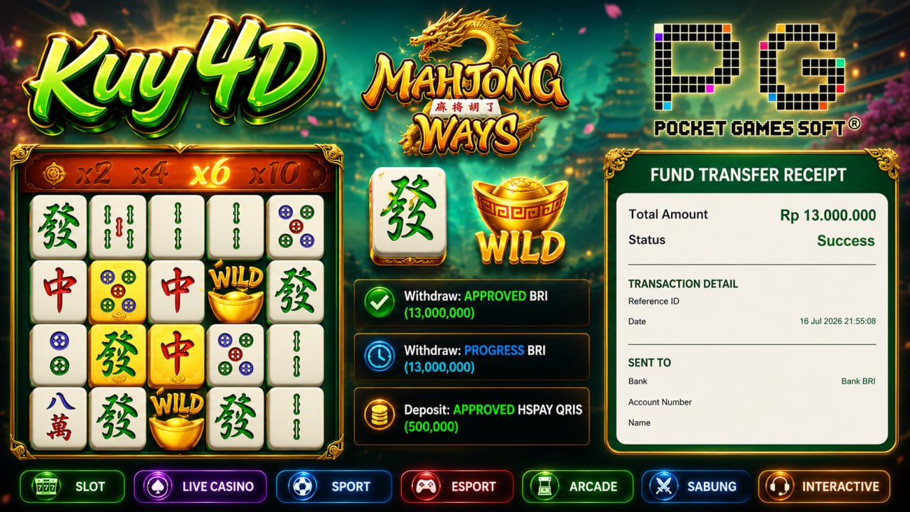 🔥SELAMAT KEPADA MEMBER KUY4D🔥
DEPOSIT : RP 500.000
WITHDRAW : RP 13.000.000
DAFT