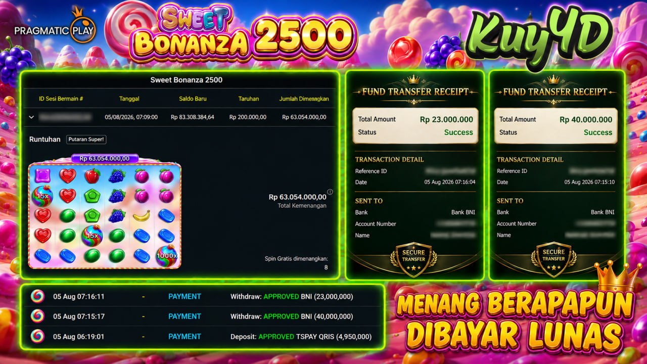SELAMAT KEPADA MEMBER KUY4D
🎗AGEN SITUS TERPERCAYA
✅ C𝗼𝗯𝗮 𝗱𝘂𝗹𝘂 — 𝗺𝗲𝗻𝗮𝗻𝗴 𝗯𝗮𝗿𝘂 𝗹𝗮𝗻