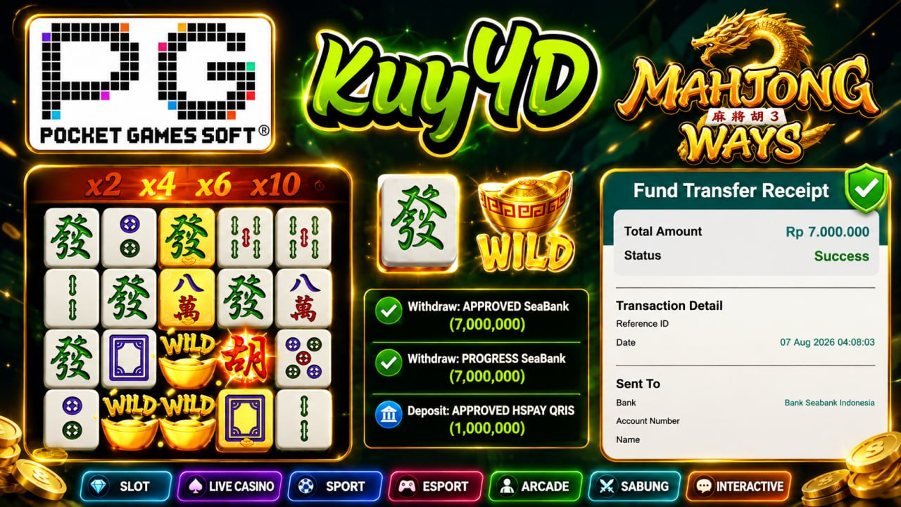 🔥 SELAMAT KEPADA MEMBER KUY4D 🔥
DEPOSIT : RP 1.000.000
WITHDRAW : RP 7.000.000
L