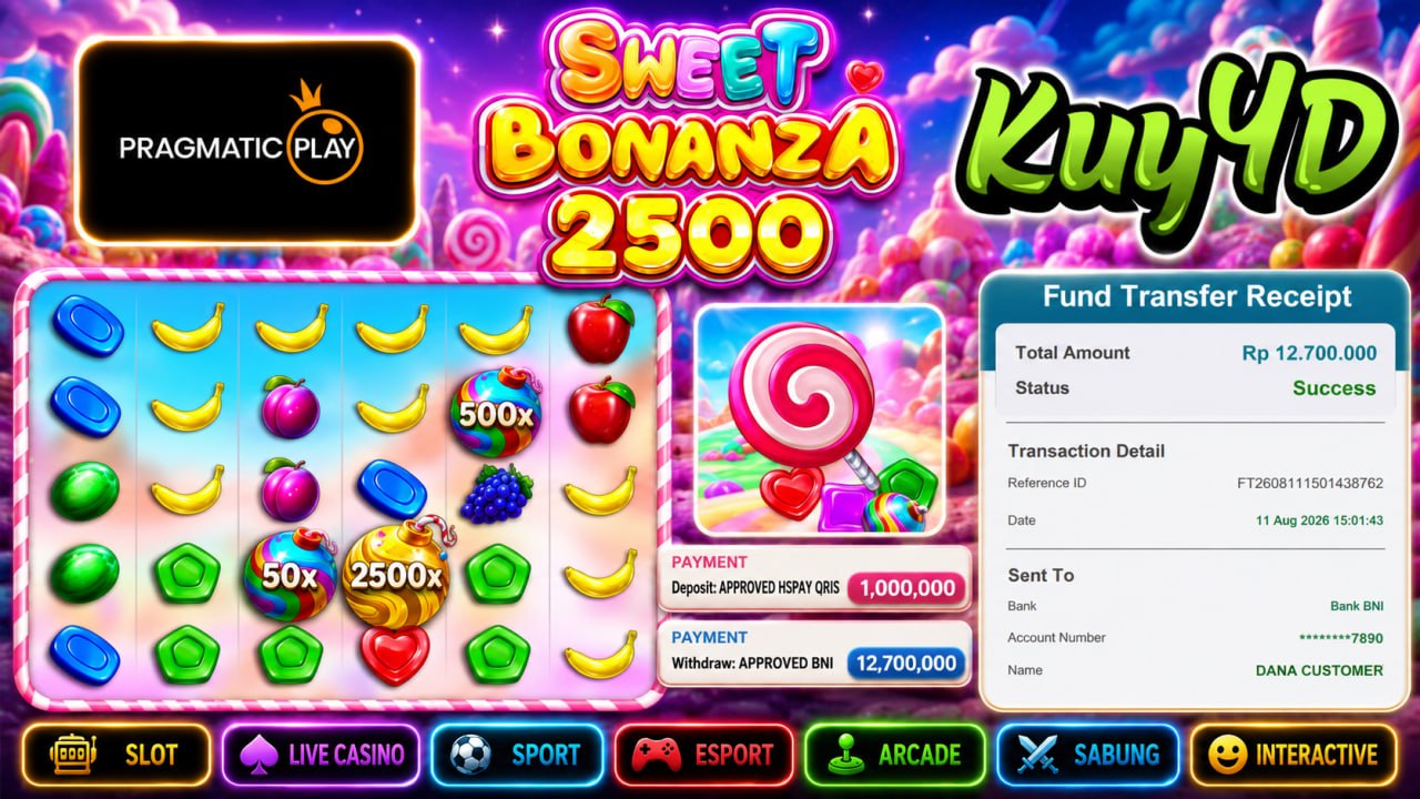 🔥 SELAMAT KEPADA MEMBER KUY4D 🔥
DEPOSIT : RP 1.000.000
WITHDRAW : RP 12.700.000
