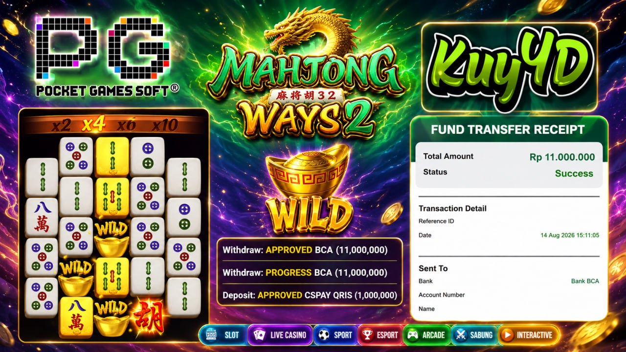 🔥 SELAMAT KEPADA MEMBER KUY4D 🔥
DEPOSIT : RP 1.000.000
WITHDRAW : RP 11.000.000
