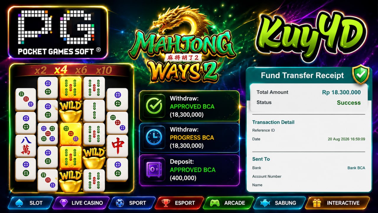 🔥 SELAMAT KEPADA MEMBER KUY4D 🔥
DEPOSIT : RP 400.000
WITHDRAW : RP 18.300.000
LI
