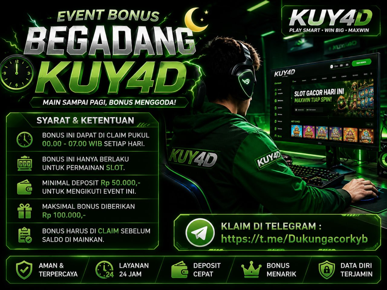 EVEN BONUS BEGADANG KUY4D
S𝘆𝗮𝗿𝗮𝘁 & K𝗲𝘁𝗲𝗻𝘁𝘂𝗮𝗻 :
• B𝗼𝗻𝘂𝘀 𝗶𝗻𝗶 𝗱𝗮𝗽𝗮𝘁 𝗱𝗶 𝗰𝗹𝗮𝗶𝗺 𝗽𝘂𝗸𝘂𝗹 