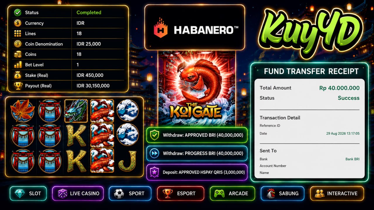 🔥 SELAMAT KEPADA MEMBER KUY4D 🔥
DEPOSIT : RP 3.000.000
WITHDRAW : RP 40.000.000
