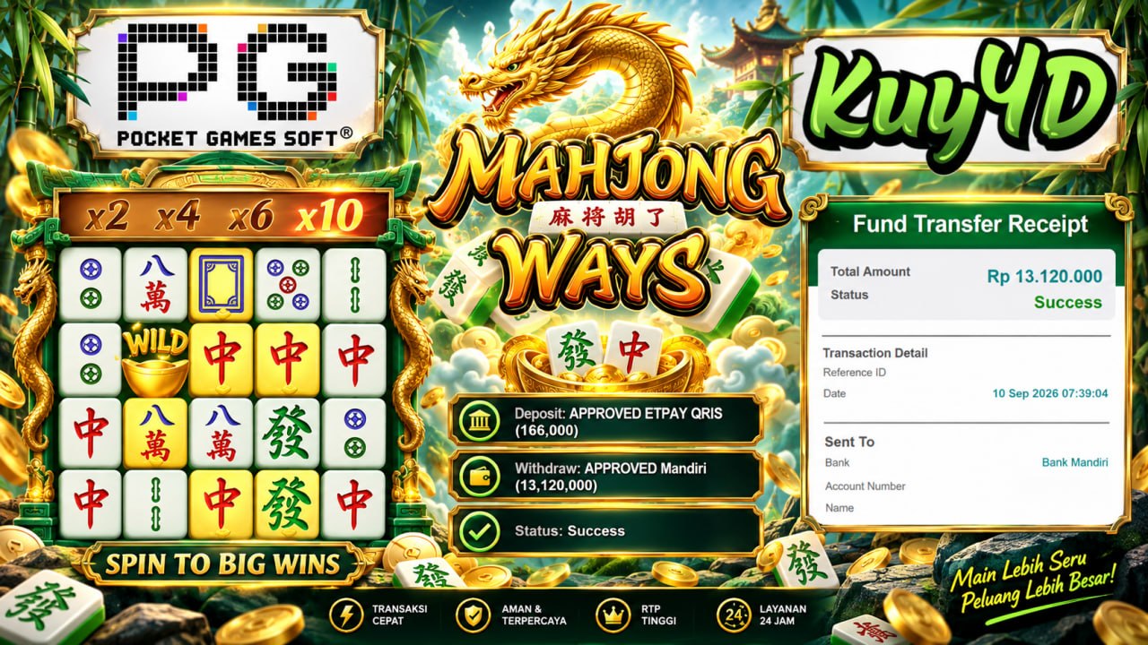 🔥 SELAMAT KEPADA MEMBER KUY4D 🔥
DEPOSIT : RP 166.000
WITHDRAW : RP 13.120.000
LI